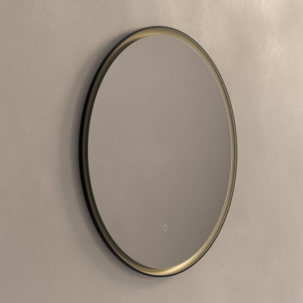 Luxor Illuminated Mirror - Matte Black & Gold